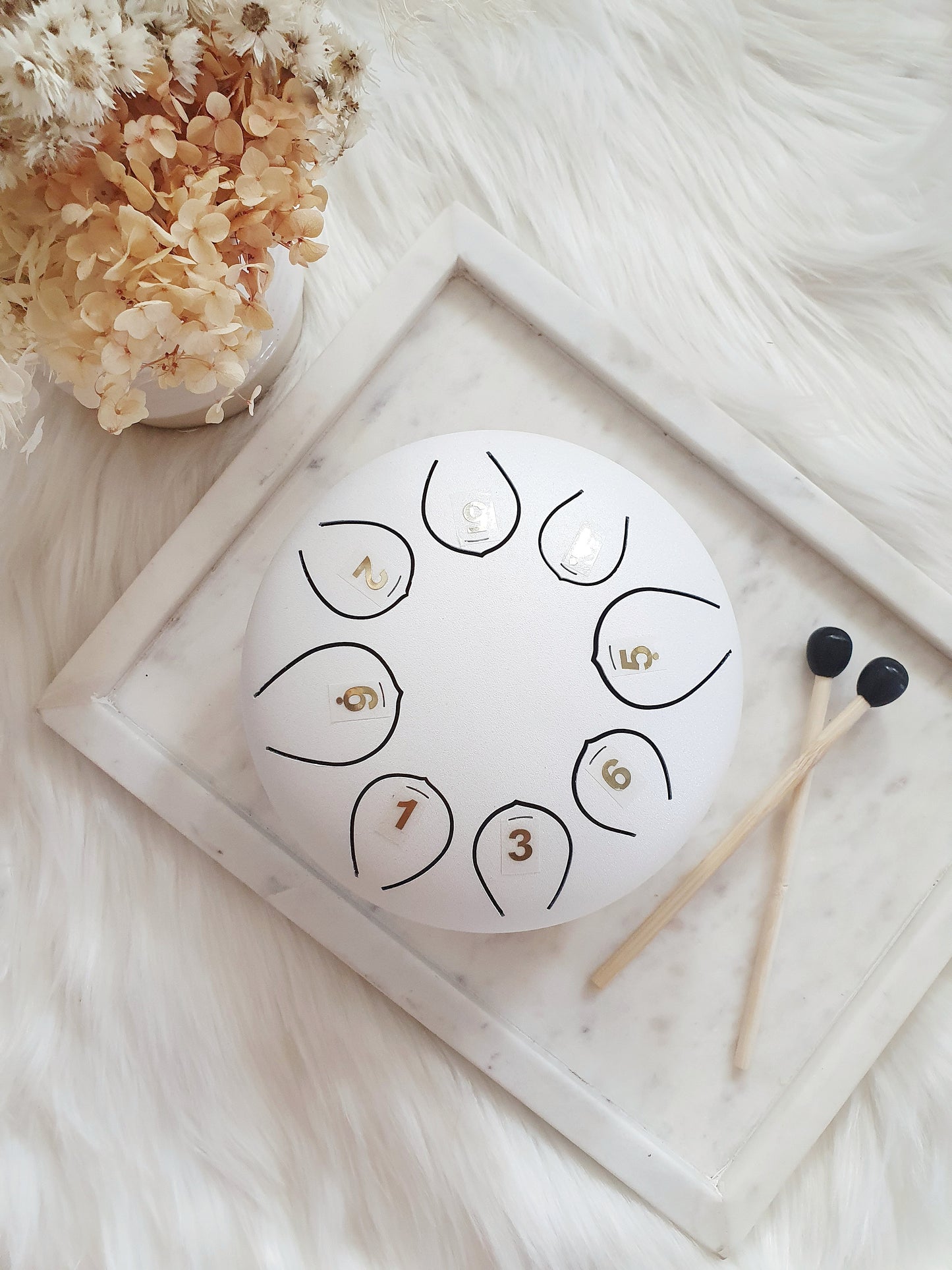 8 Note Tongue Drum | White