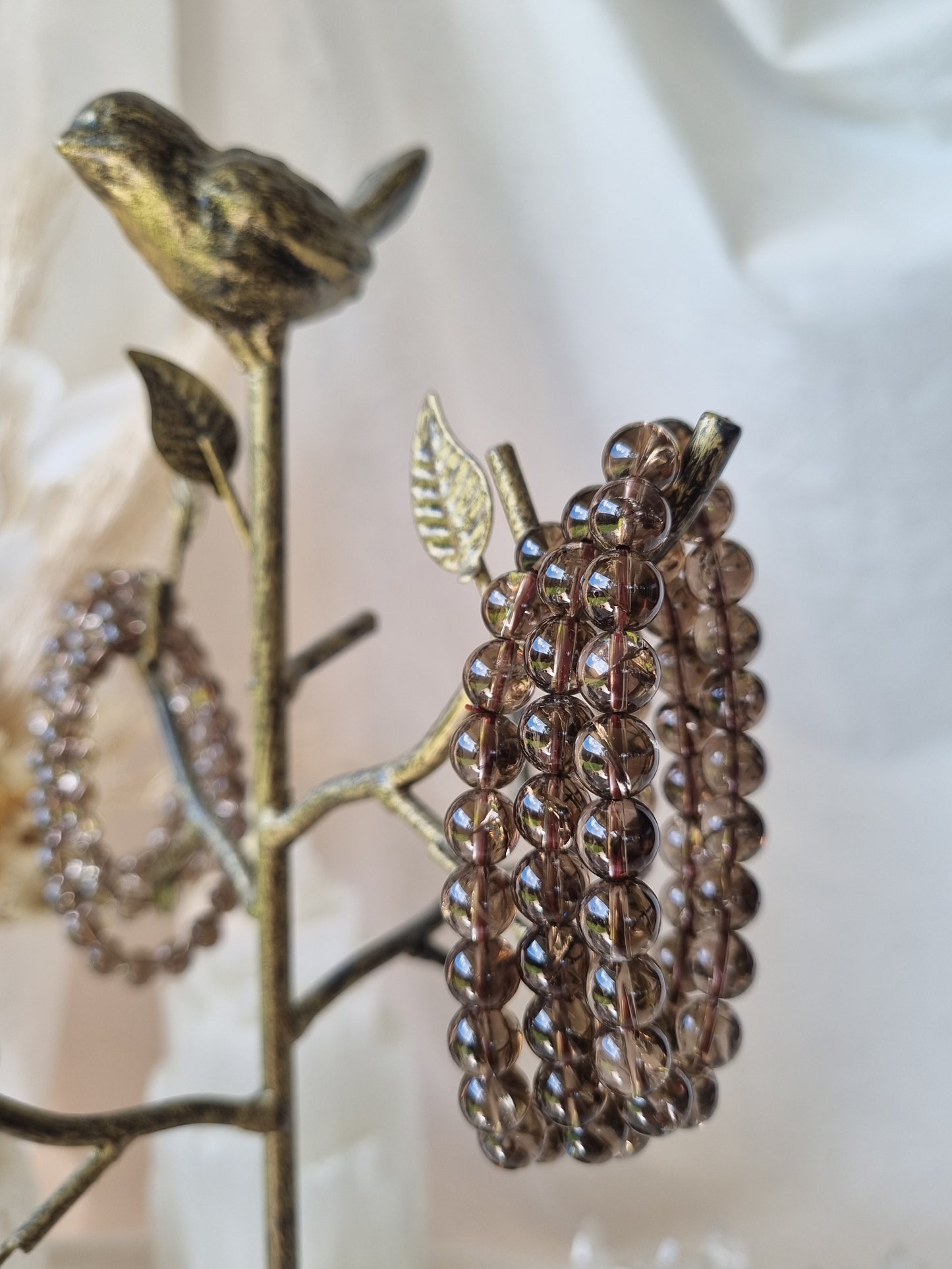Smoky Quartz Stretch Bracelet | 8mm beads