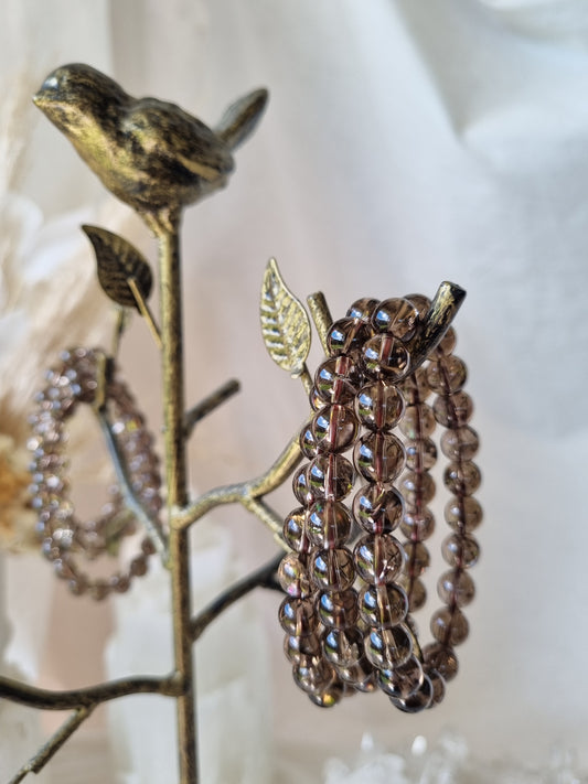 Smoky Quartz Stretch Bracelet | 8mm beads
