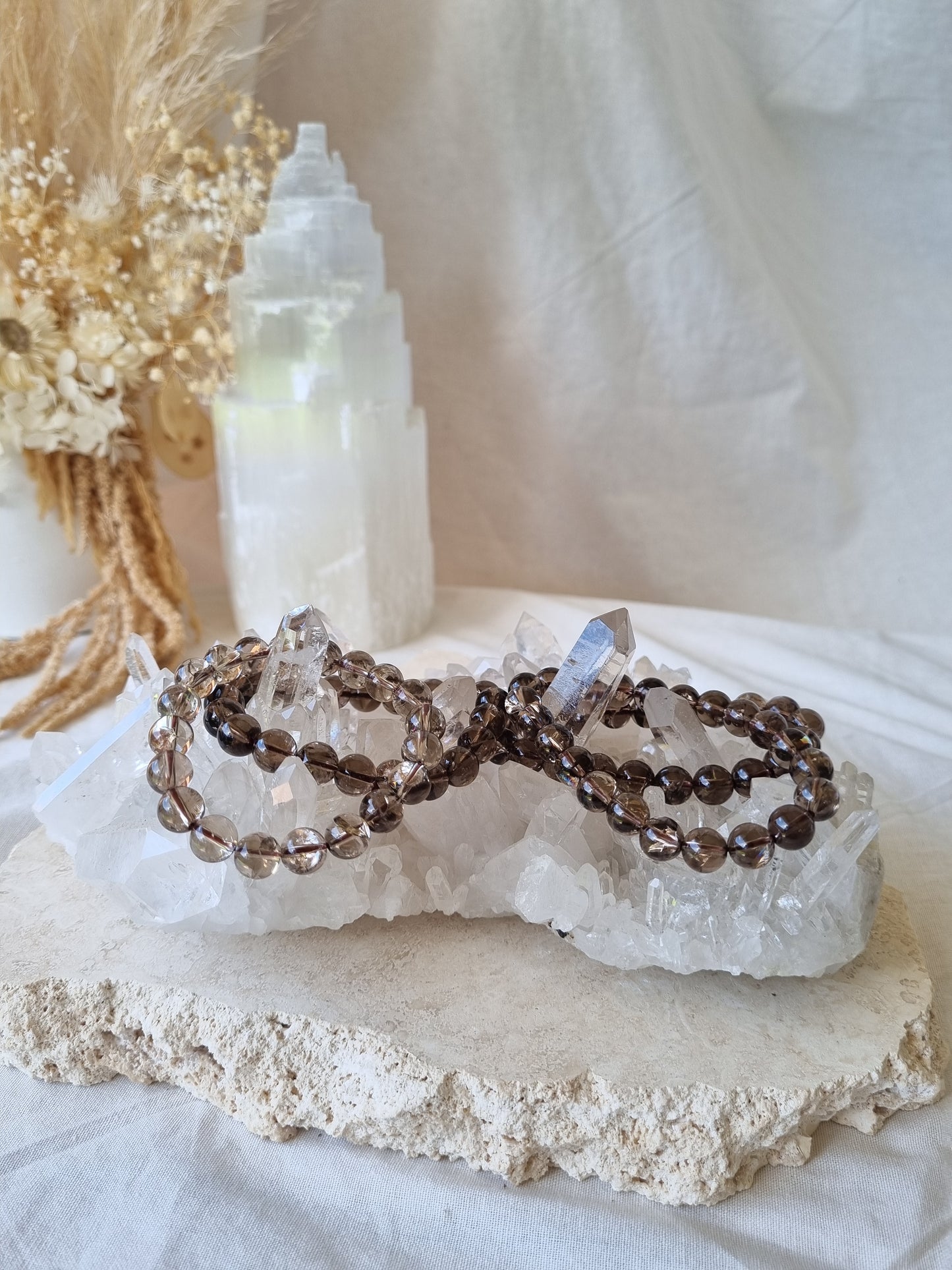 Smoky Quartz Stretch Bracelet | 8mm beads