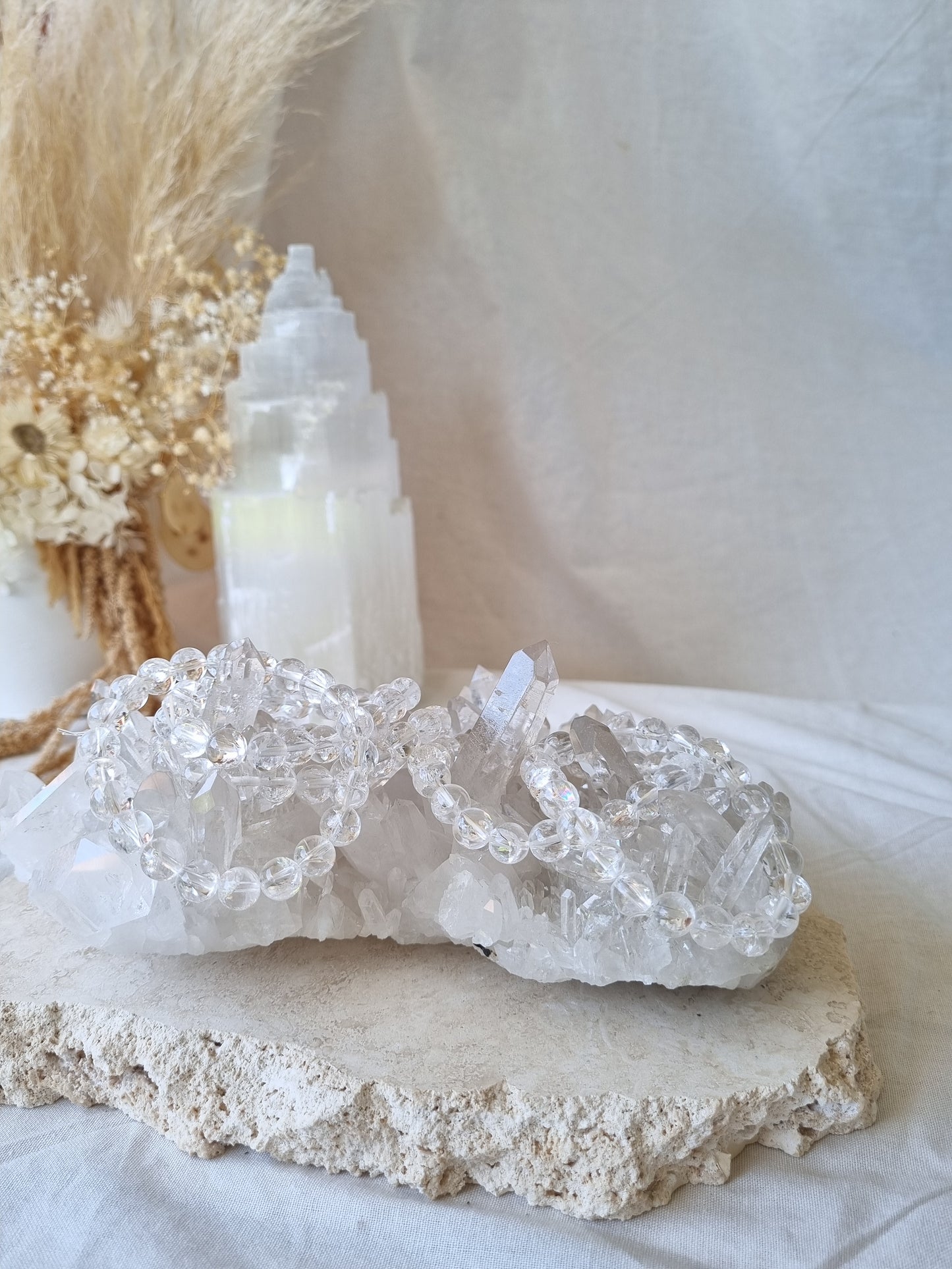 Clear Quartz Stretch Bracelet | 8mm