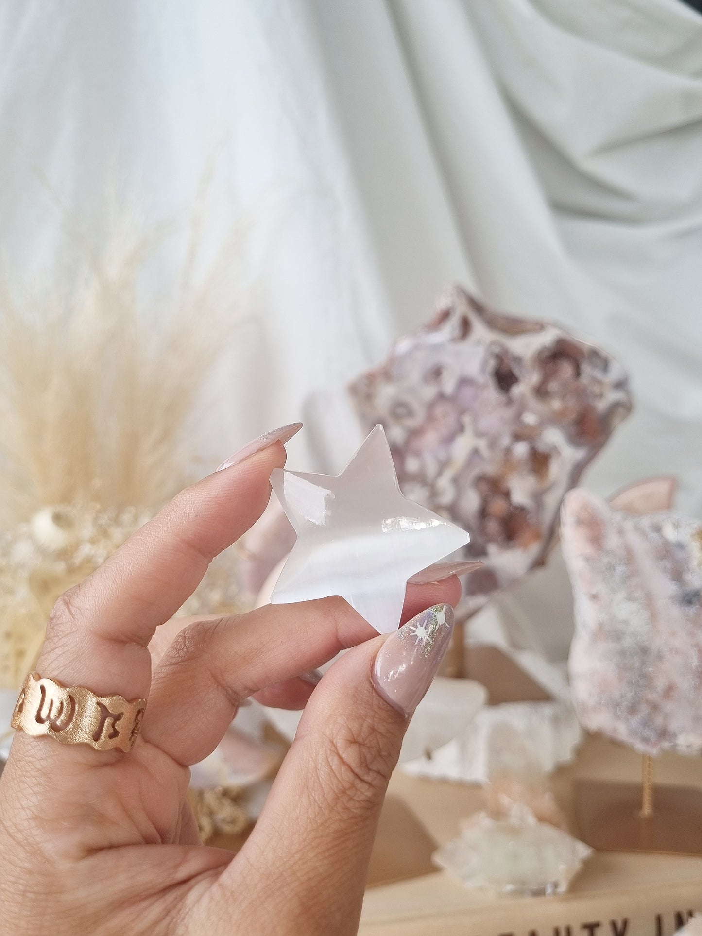 Selenite Puffy Star