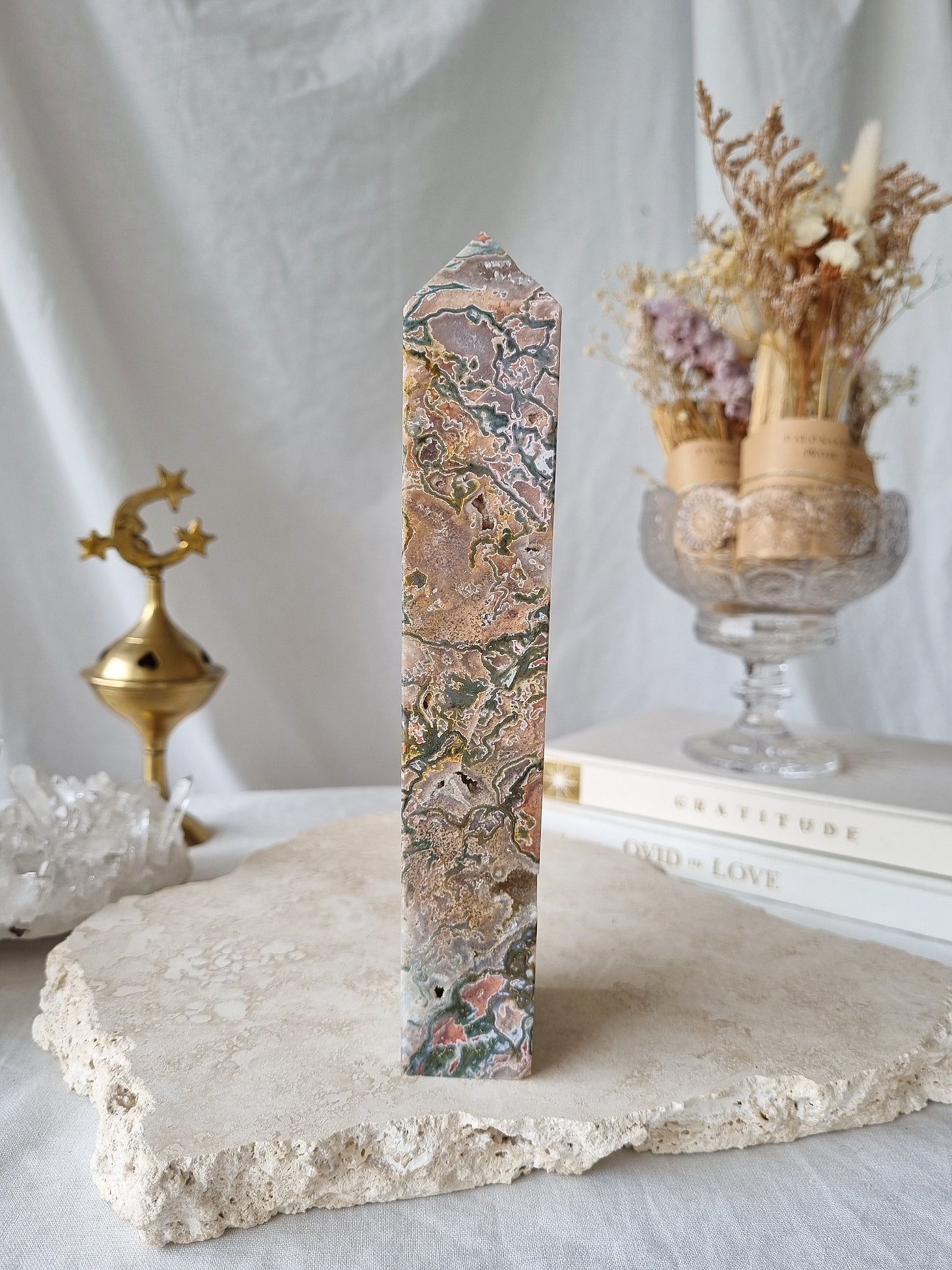 Pink Moss Agate Tower | PMAT001