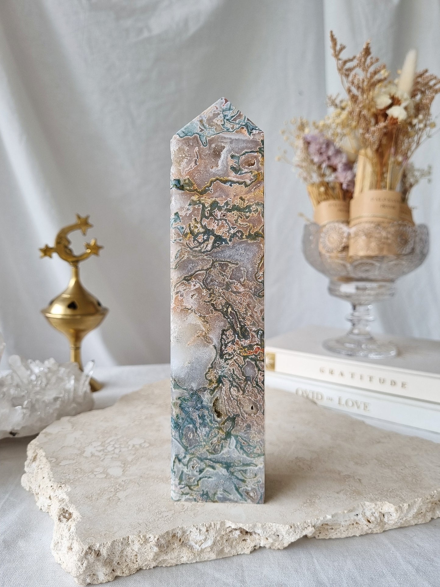 Pink Moss Agate Tower | PMAT001