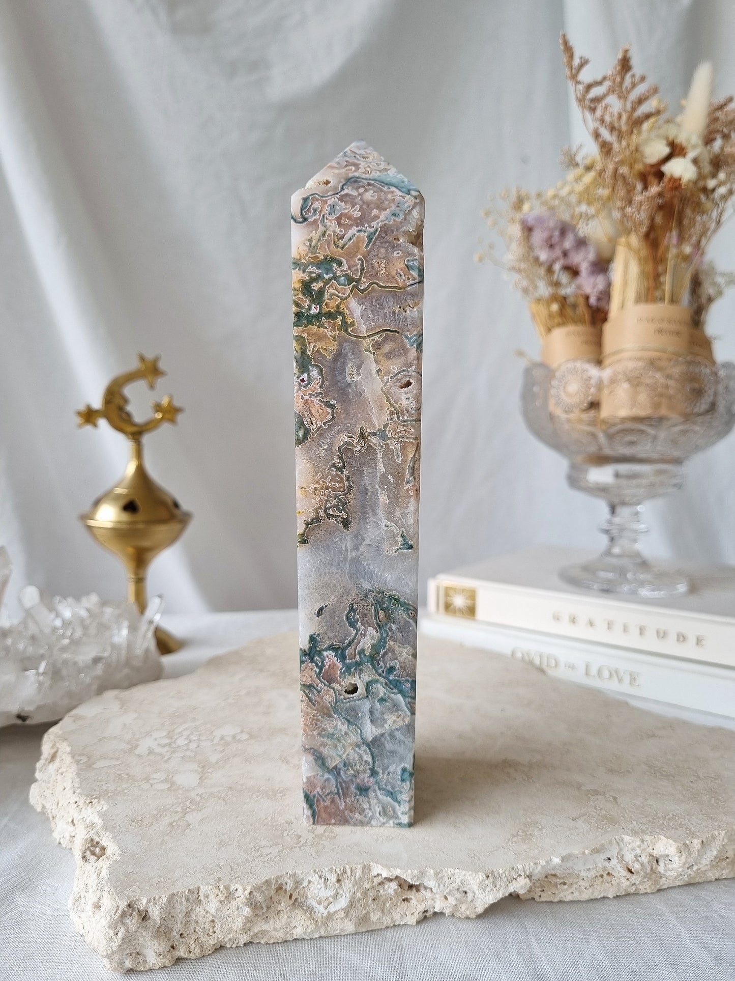 Pink Moss Agate Tower | PMAT001