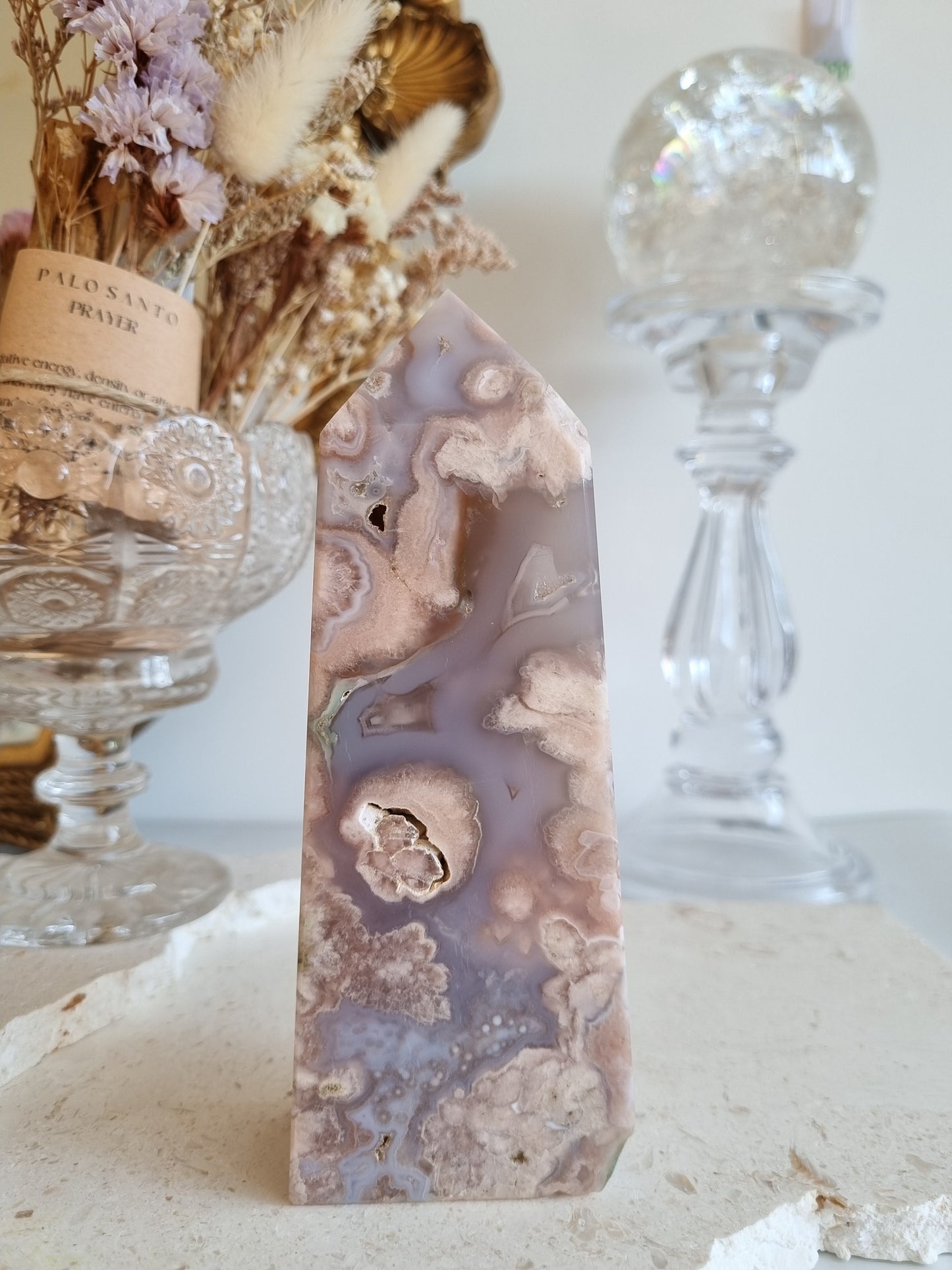 Purple Flower Agate Tower | FAT008