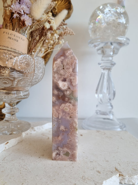Purple Flower Agate Tower | FAT008