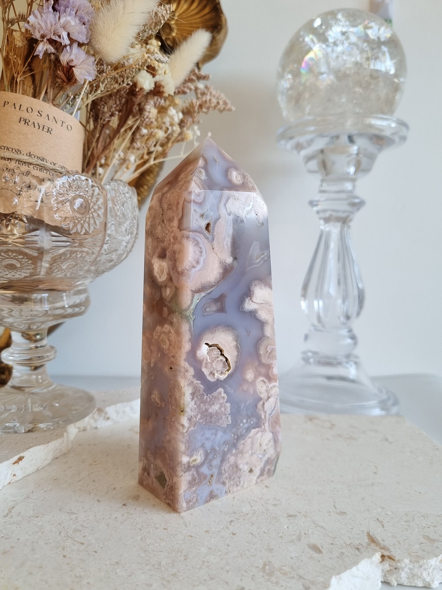 Purple Flower Agate Tower | FAT008