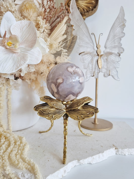 Grey Flower Agate Sphere
