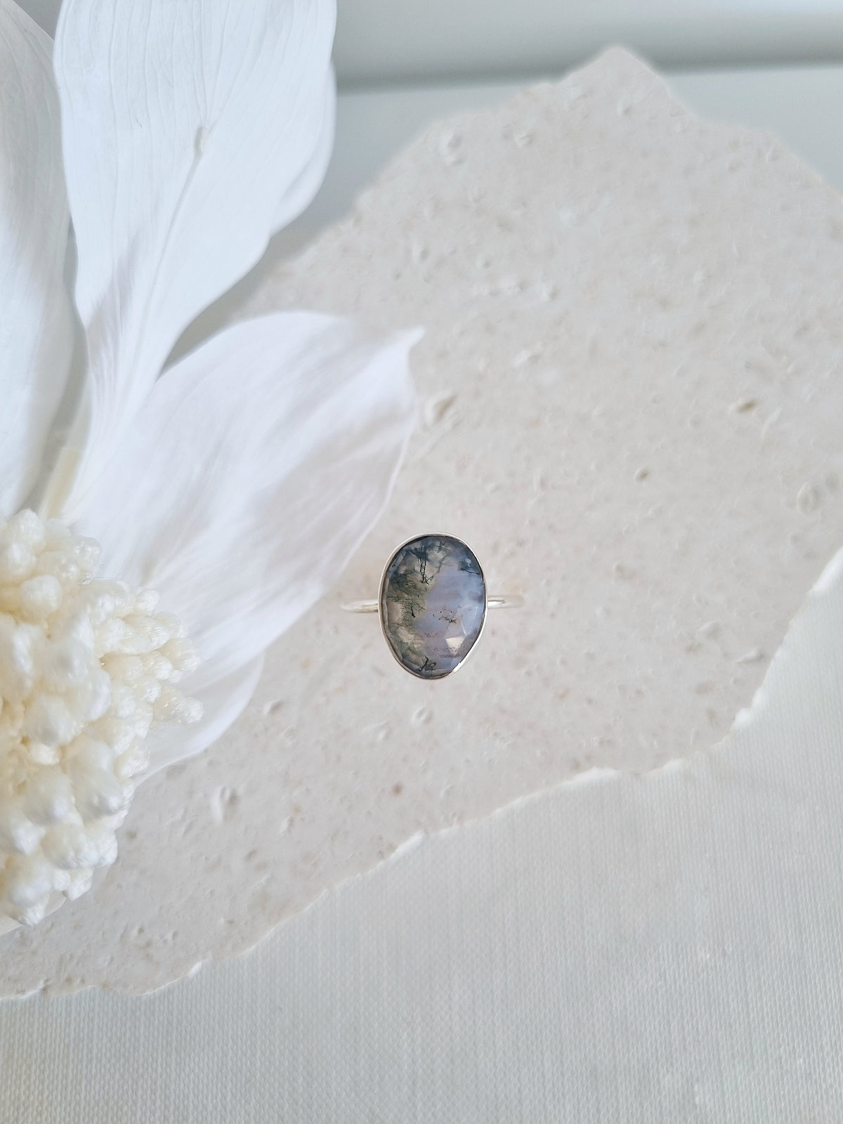 Moss Agate Ring | Size 7