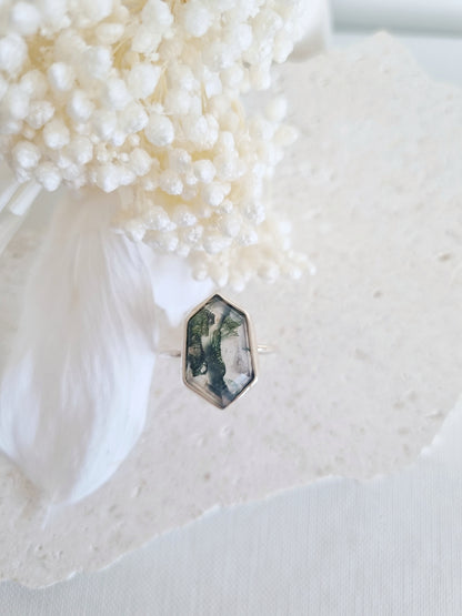 Moss Agate Ring | Size 8