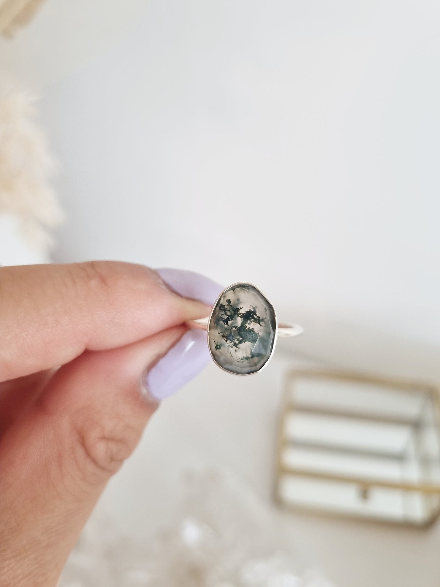 Moss Agate Ring | Size 8
