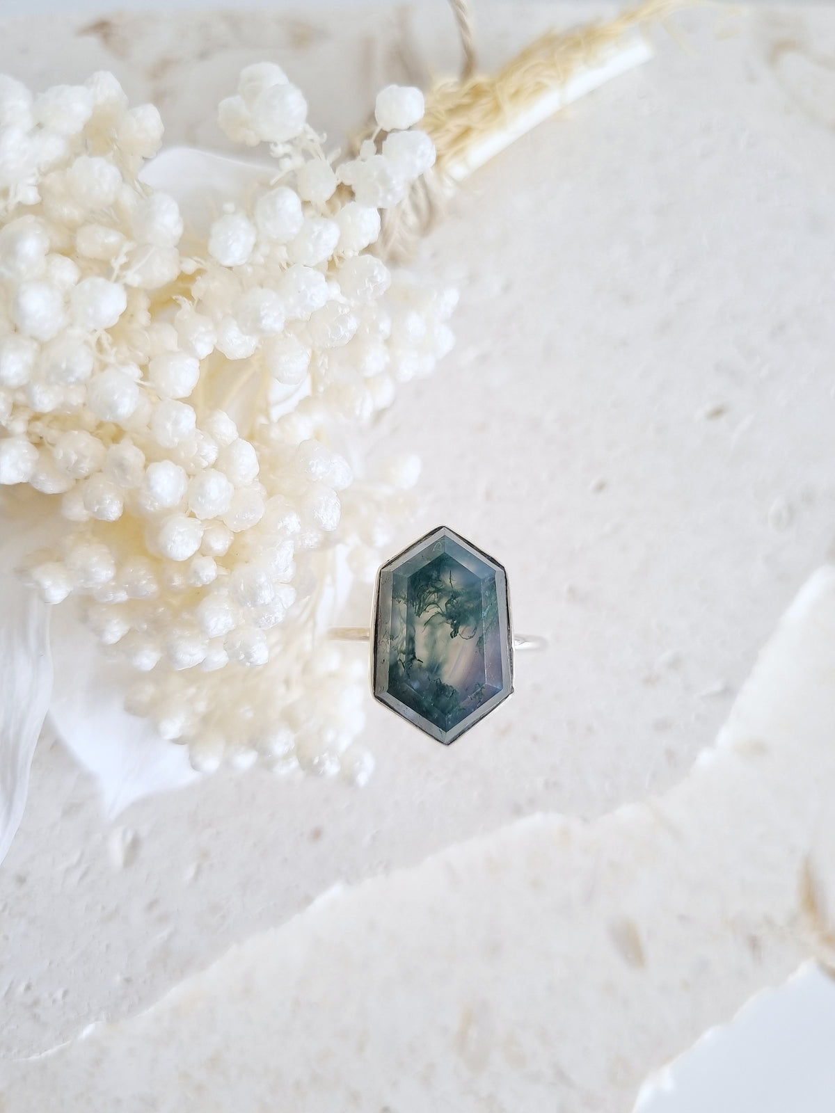 Moss Agate Ring | Size 9