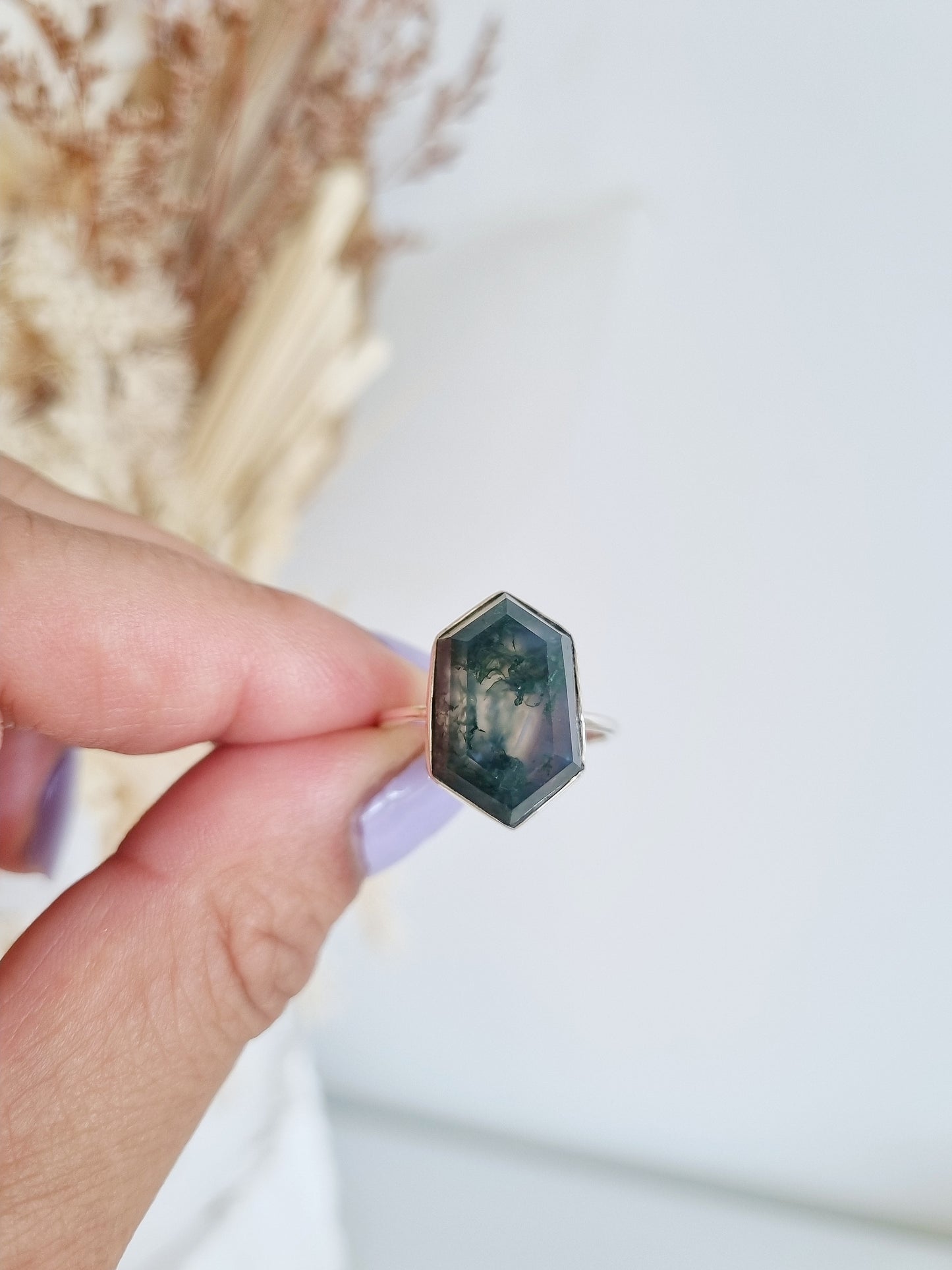 Moss Agate Ring | Size 9