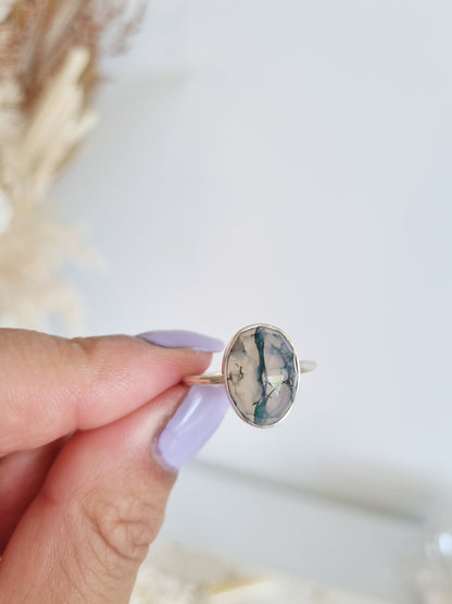 Moss Agate Ring | Size 9
