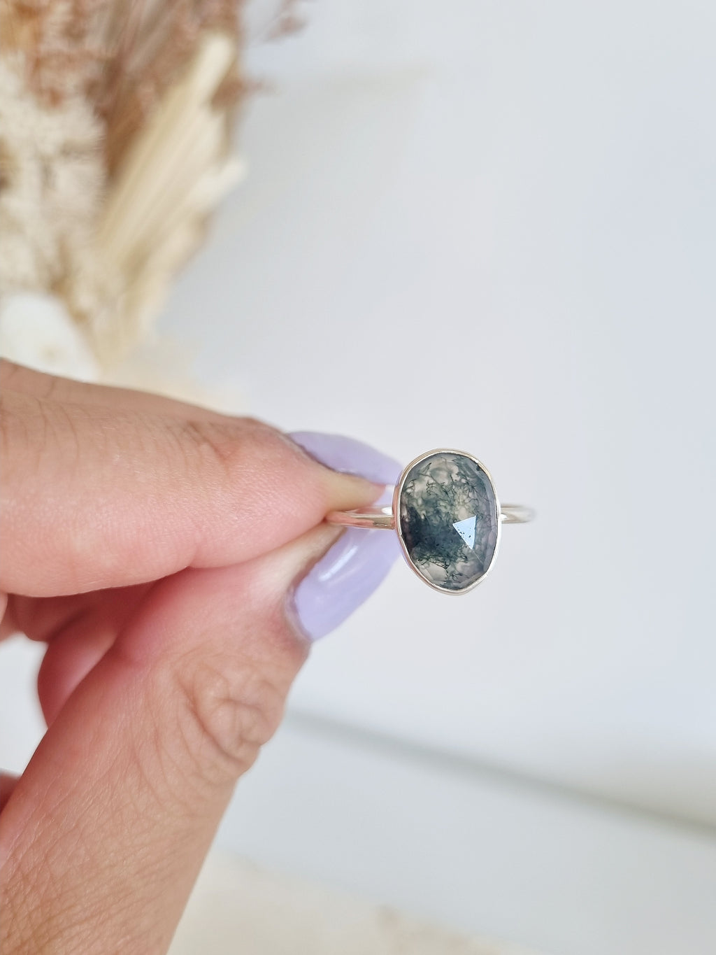 Moss Agate Ring | Size 9