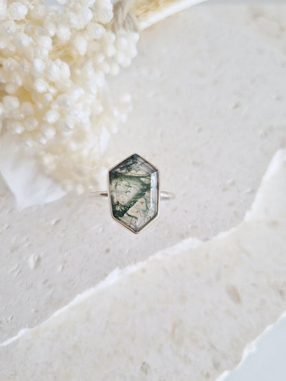 Moss Agate Ring | Size 10
