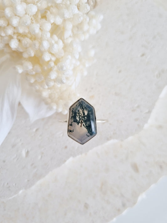 Moss Agate Ring | Size 10