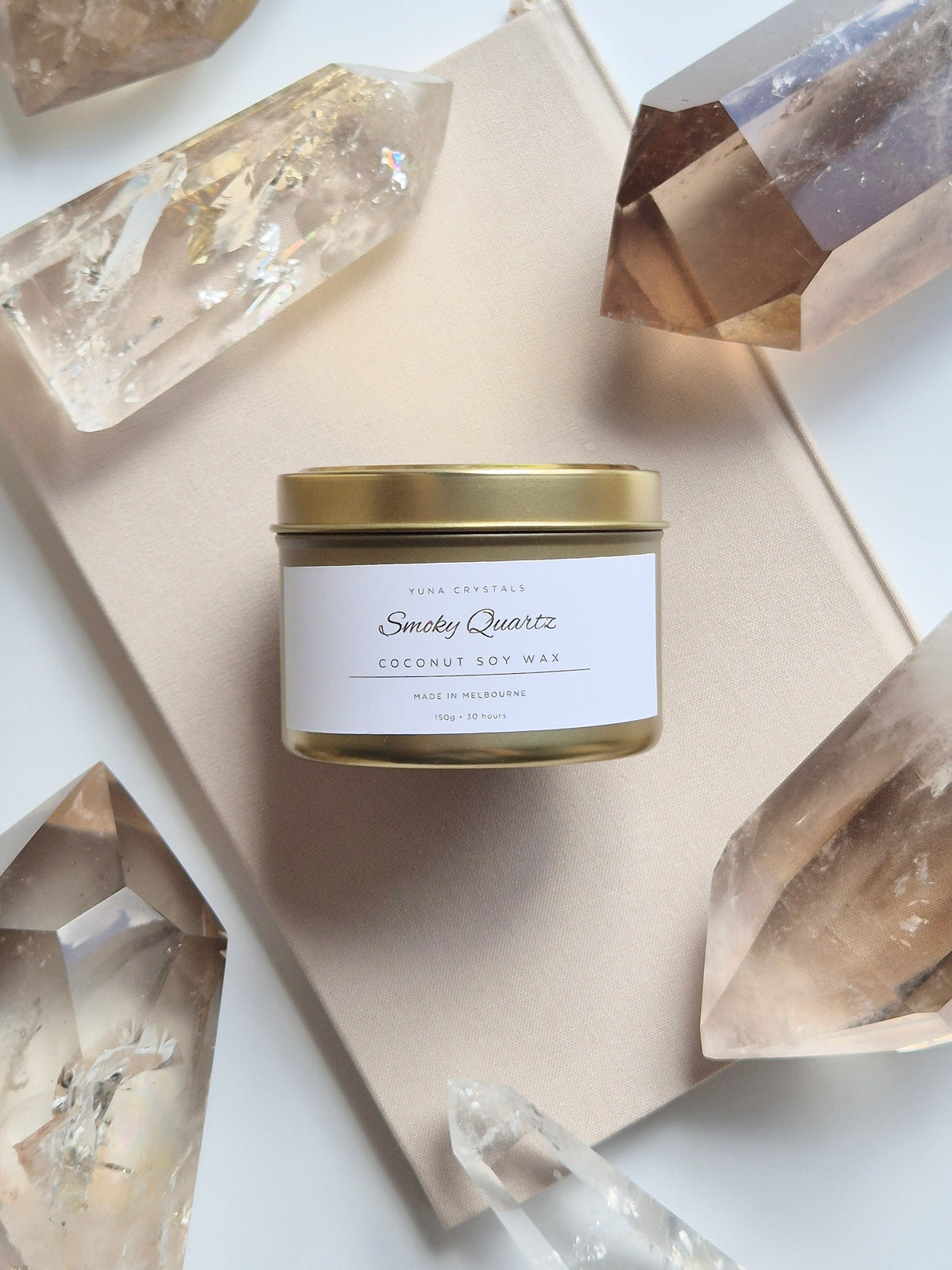 Smoky Quartz Travel Candle