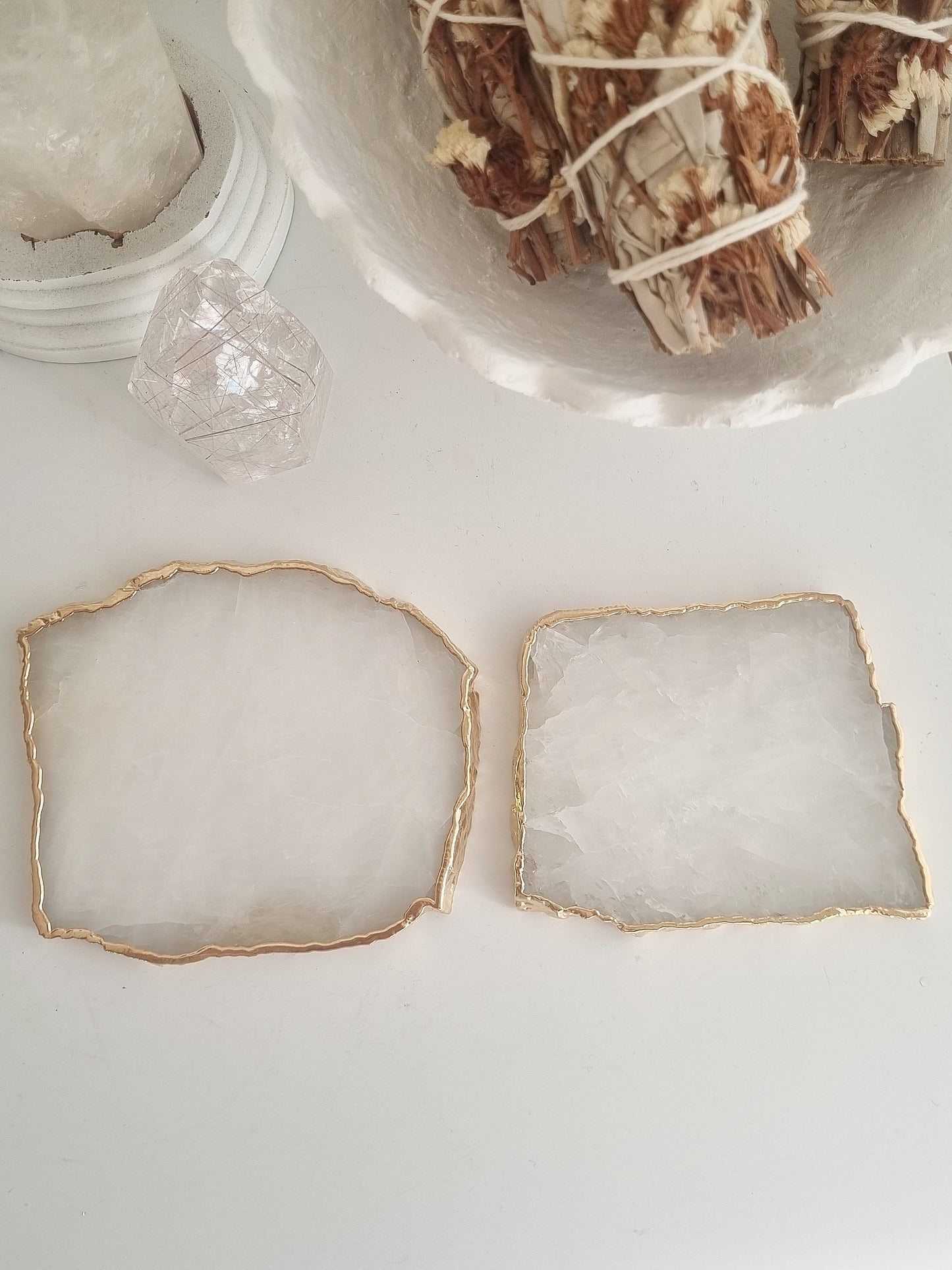 Clear Quartz Coasters