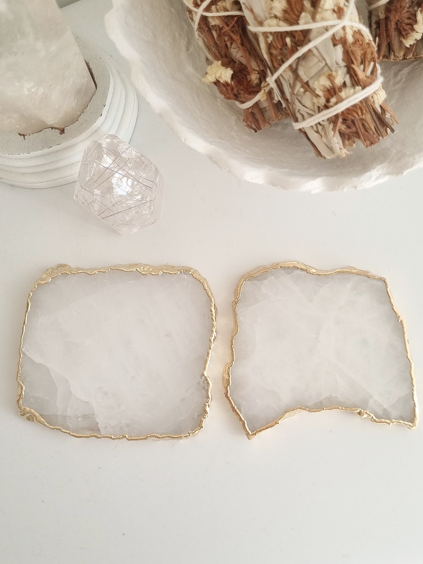 Clear Quartz Coasters