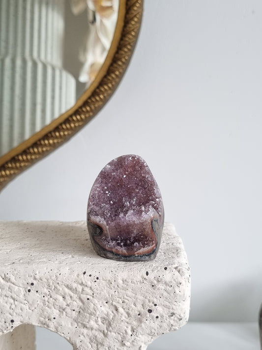 Lavender Rainbow Amethyst Geode