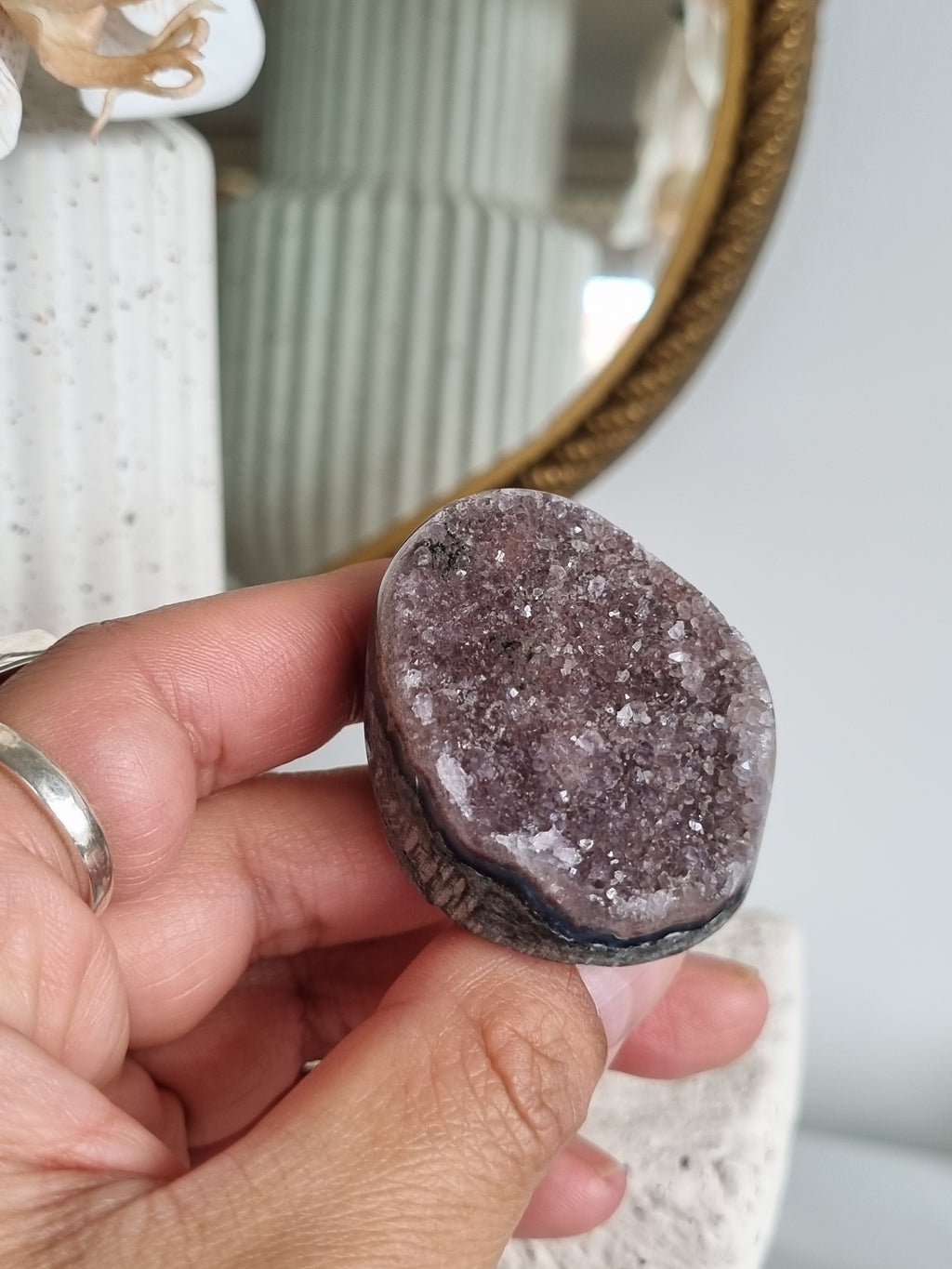Lavender Rainbow Amethyst Geode