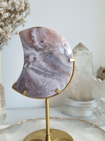 Pink Amethyst Moon on stand