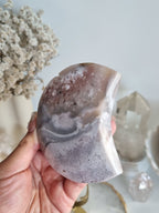 Pink Amethyst Moon on stand