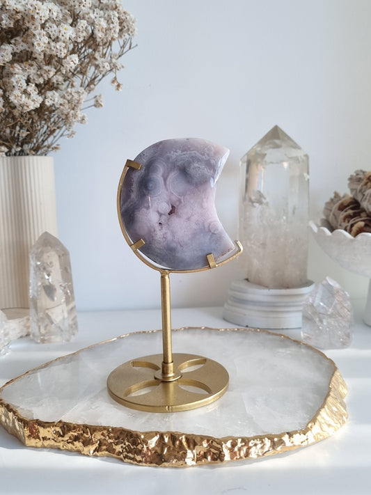 Pink Amethyst Moon on stand