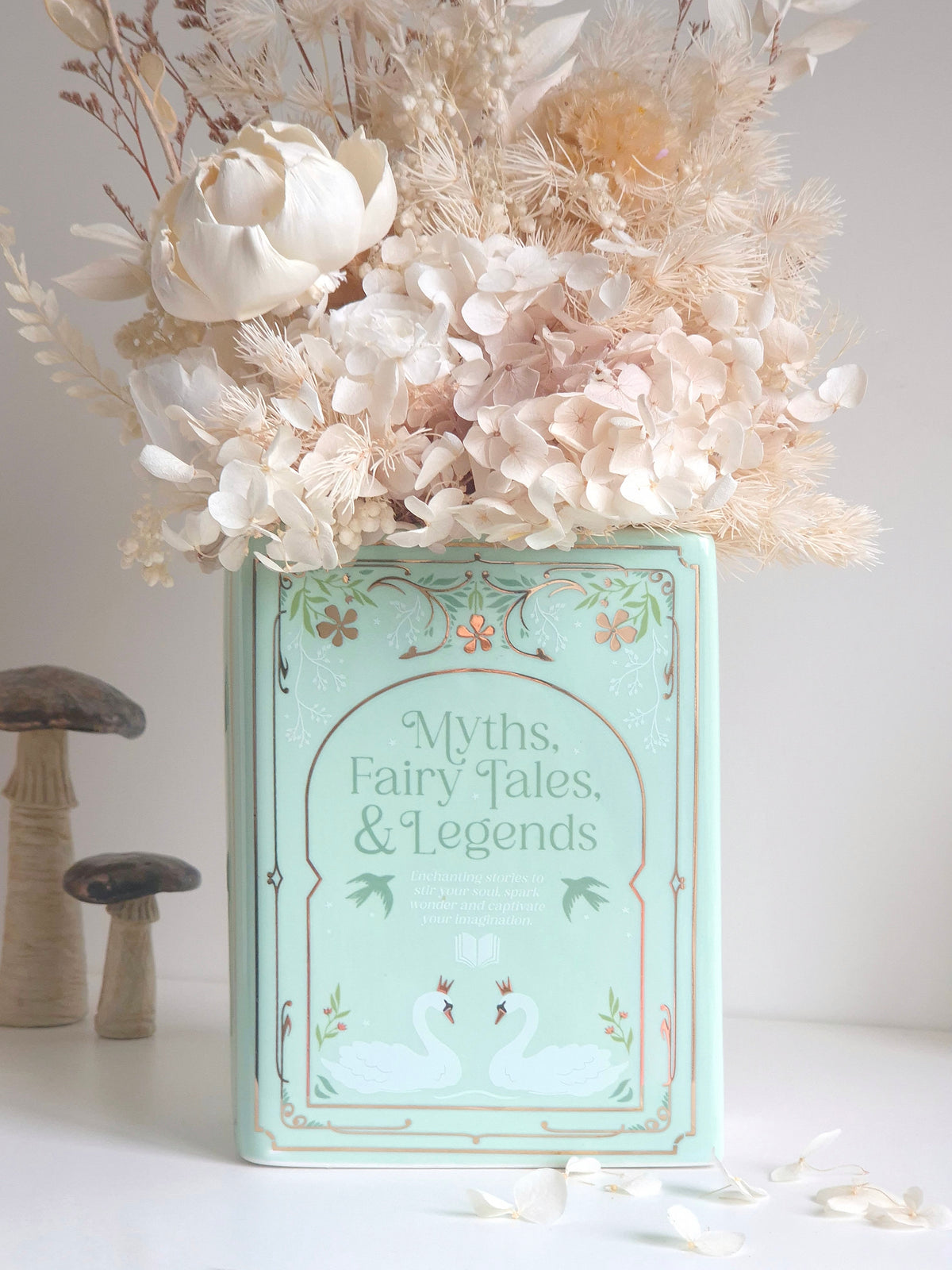 Bookish Ceramic Vase - Sage Green