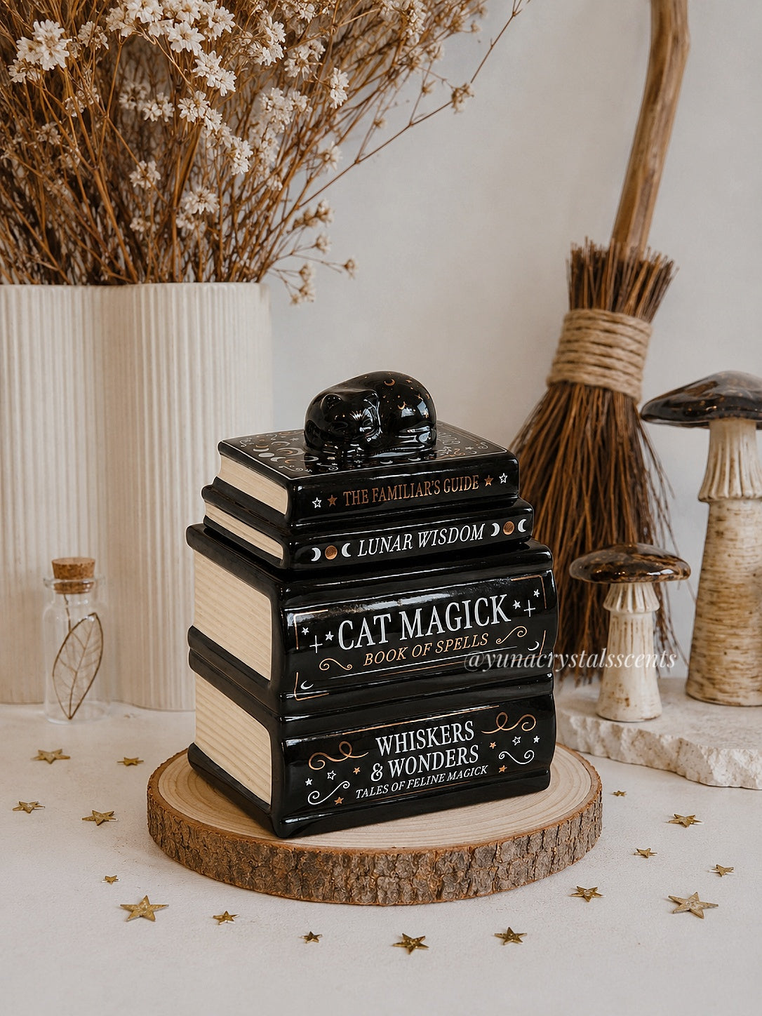 Black Cat Magick Ceramic wax melt tealight burner