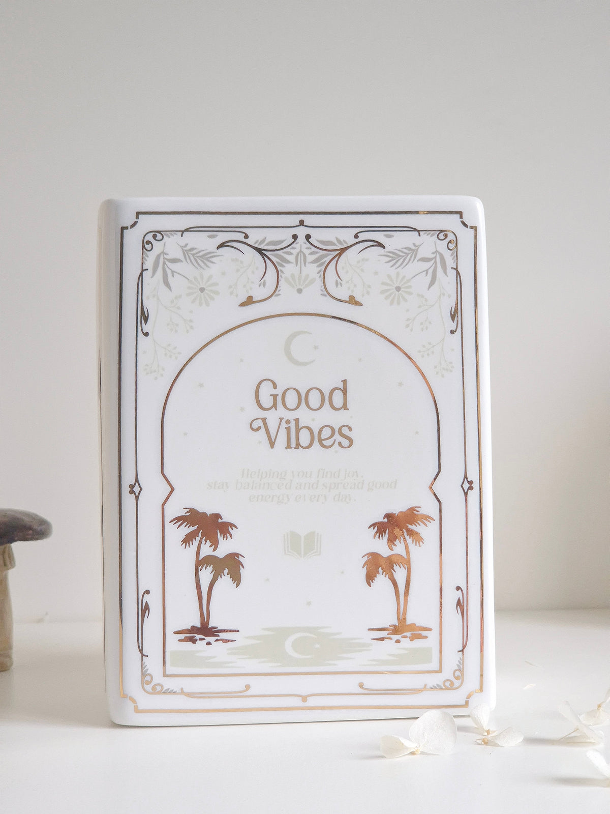 Bookish Ceramic Vase - white