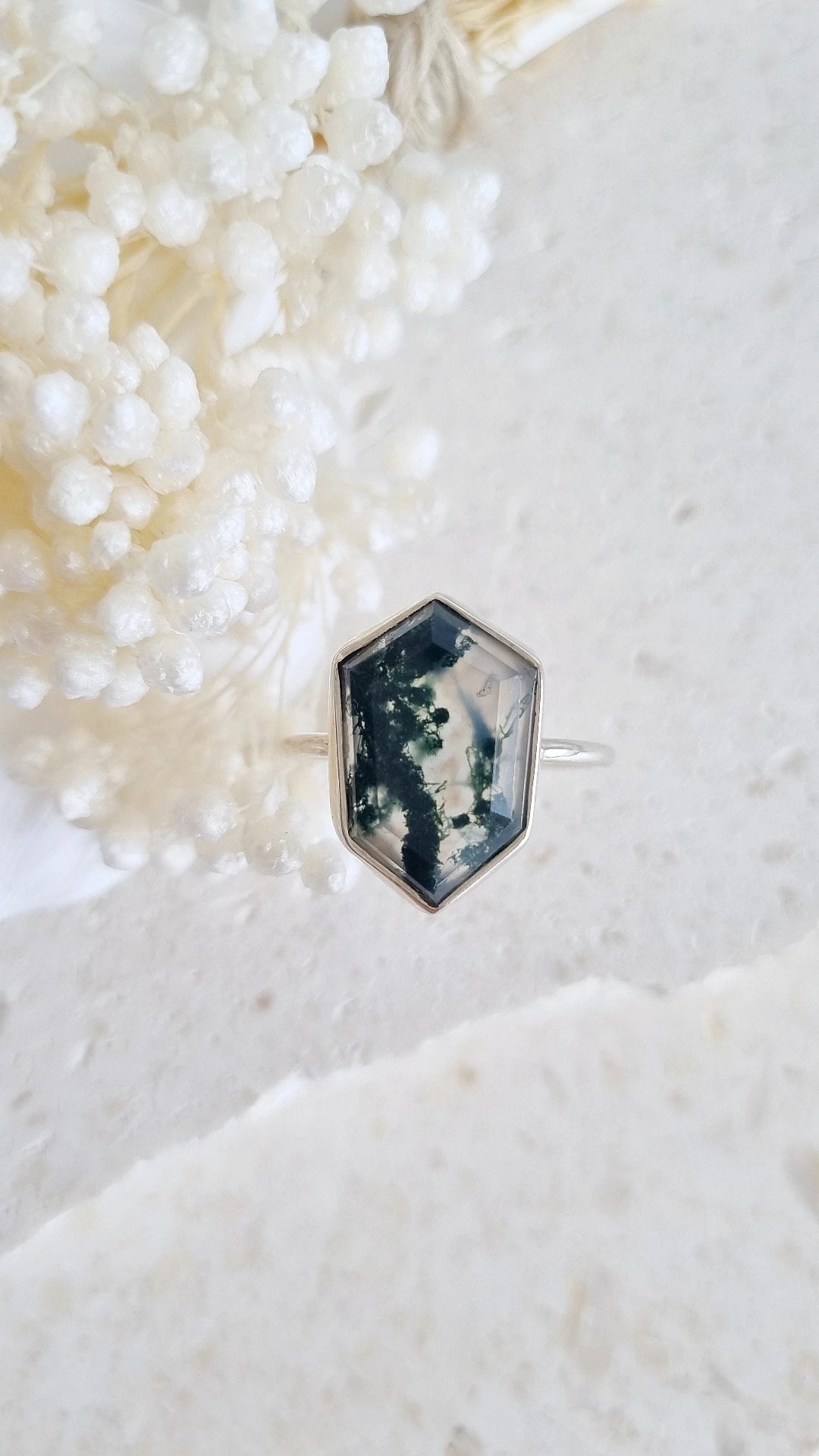 Moss Agate Ring | Size 9