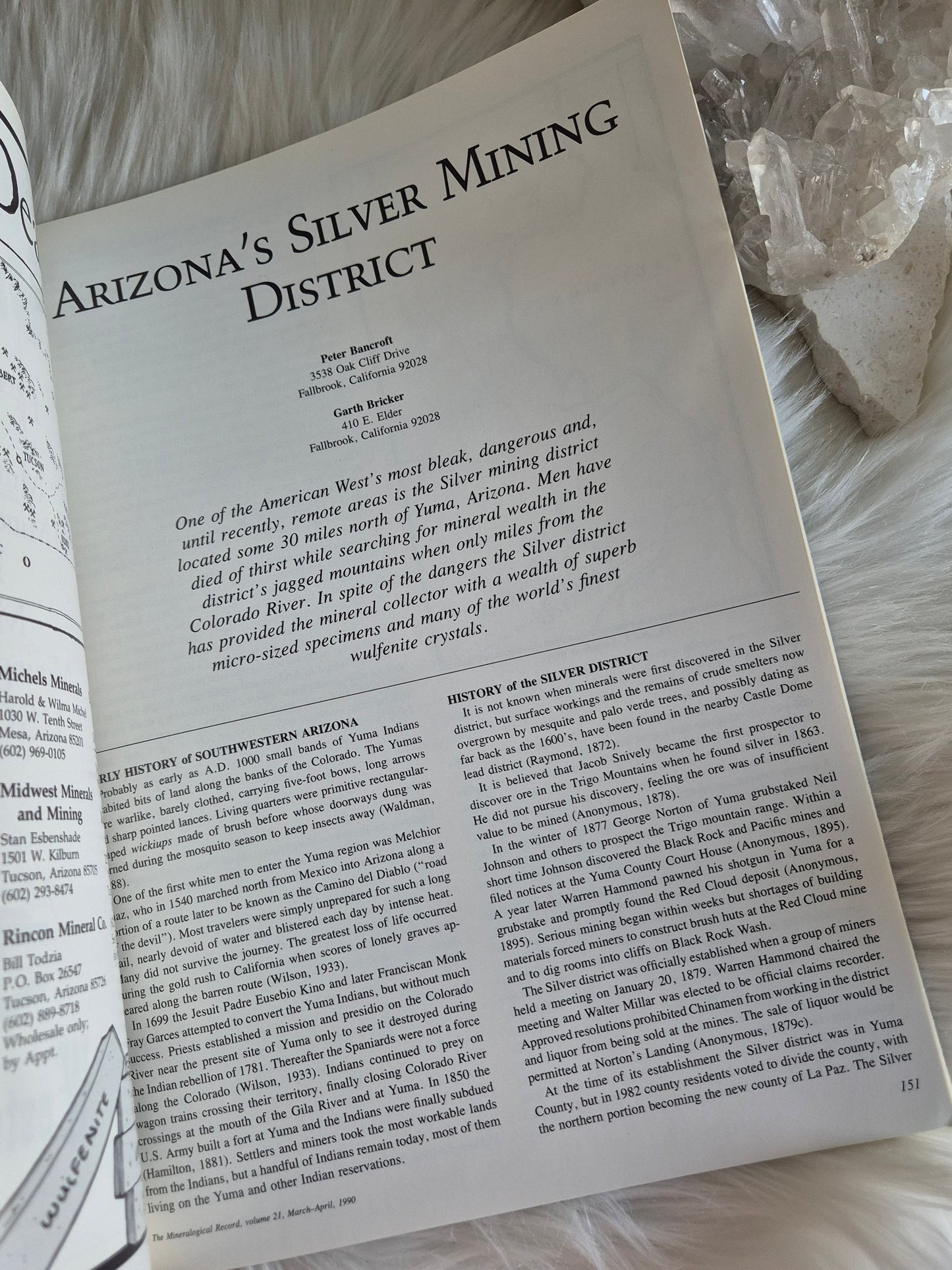 The Mineralogical Record March-April 1990 • Volume 21 • Number 2