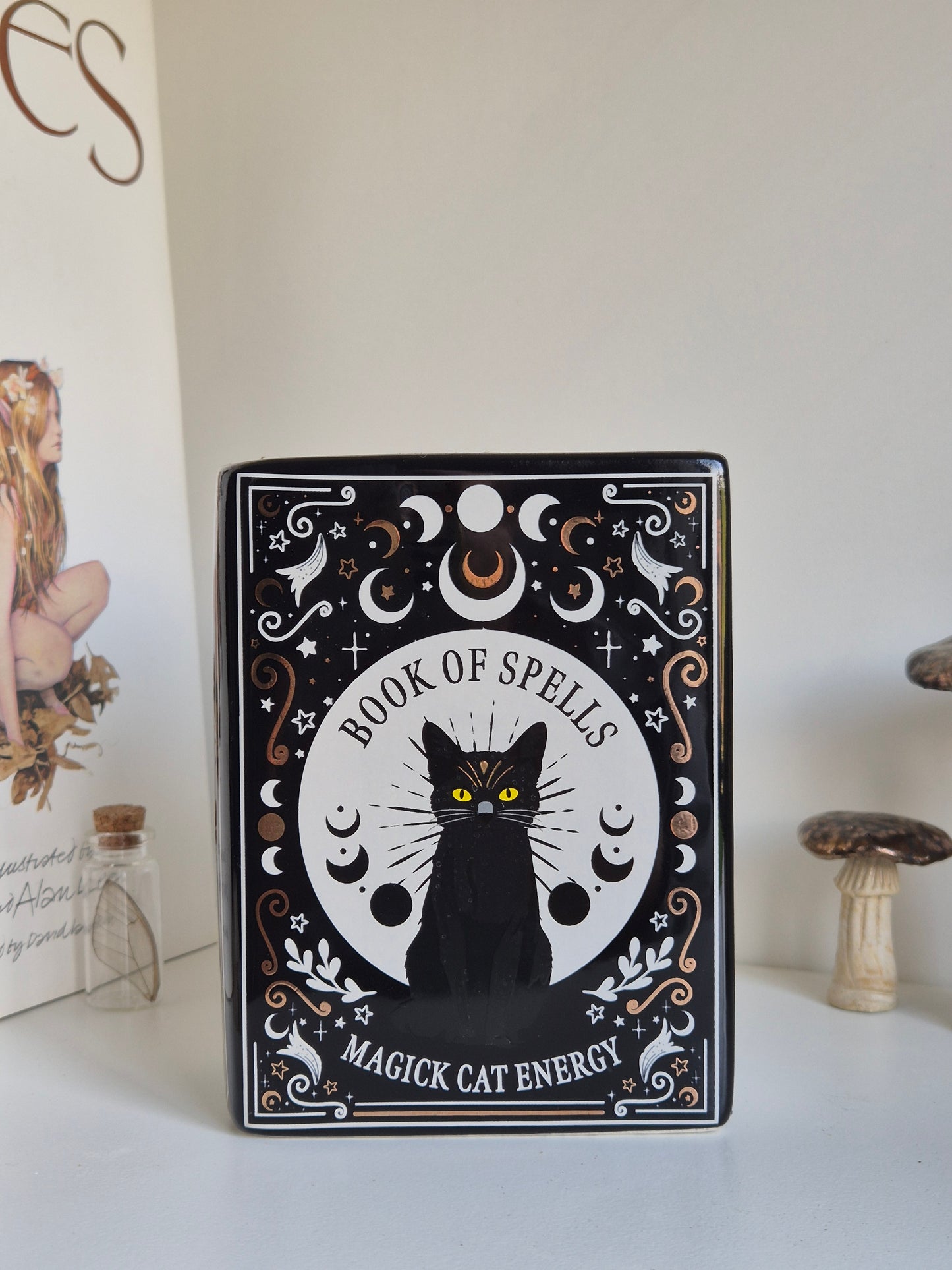 Black Cat Magick Ceramic Vase