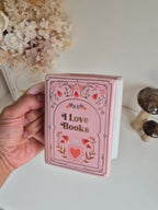I Love Books Ceramic Book Mug in Pink
