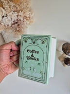 Coffee & Books Ceramic Book Mug in Sage Green