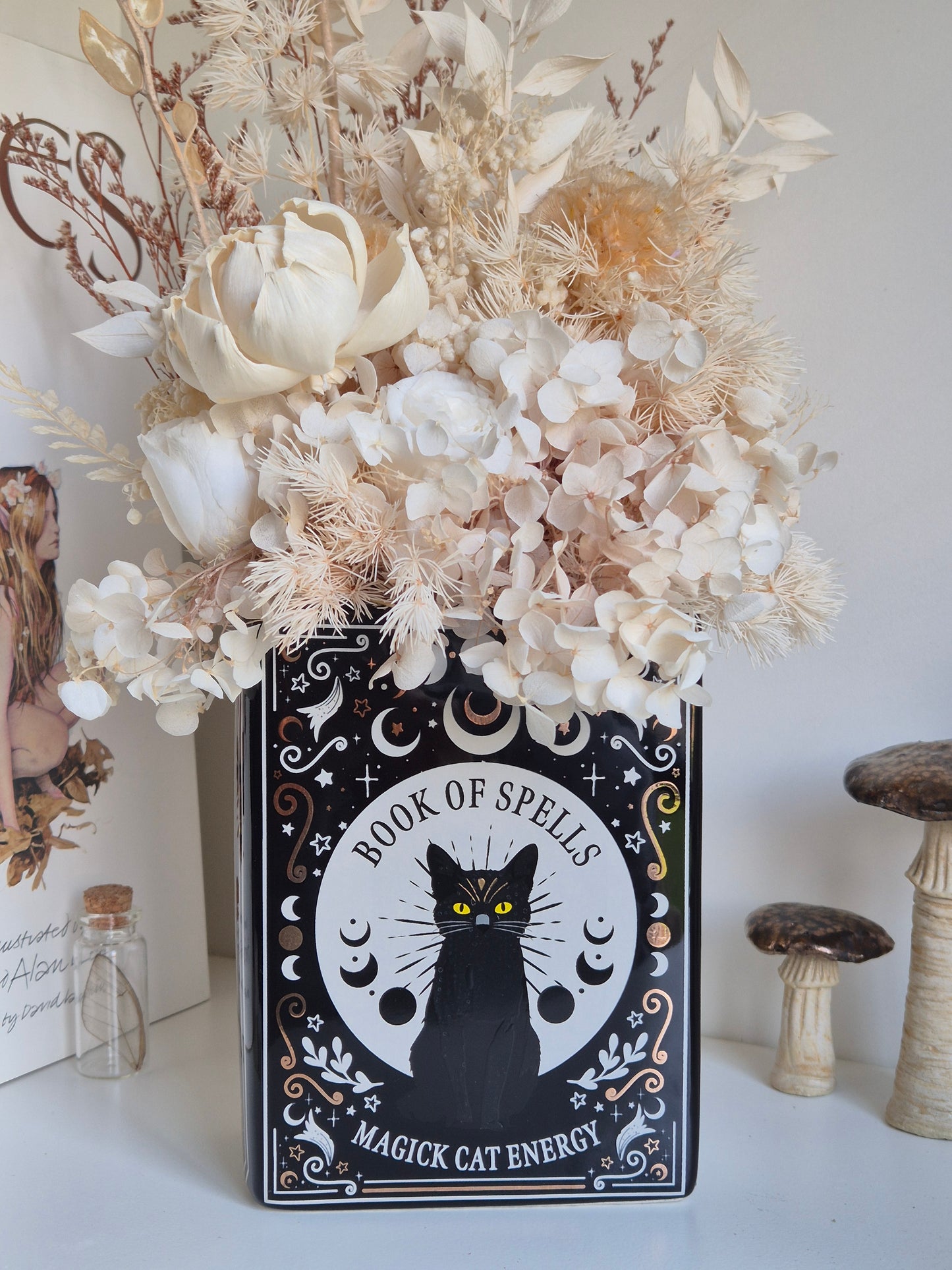Black Cat Magick Ceramic Vase