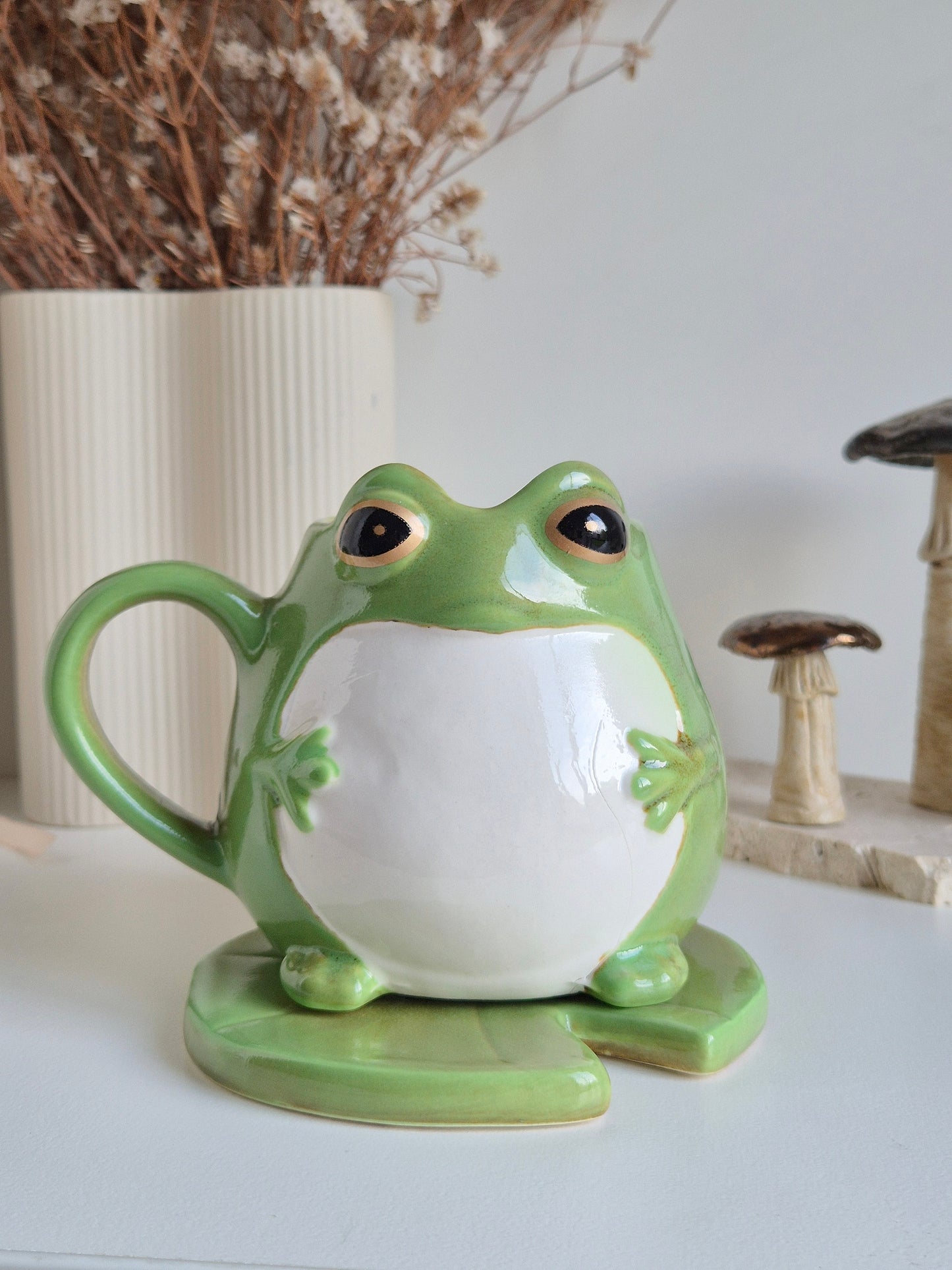 Frog On Lily Pad Ceramic Mug