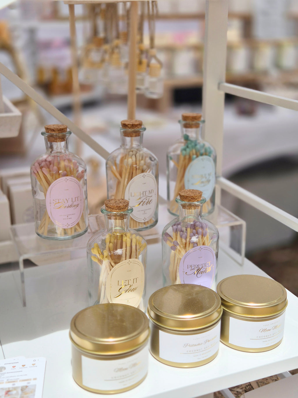 Pastel Matchsticks in Glass Potion Bottle