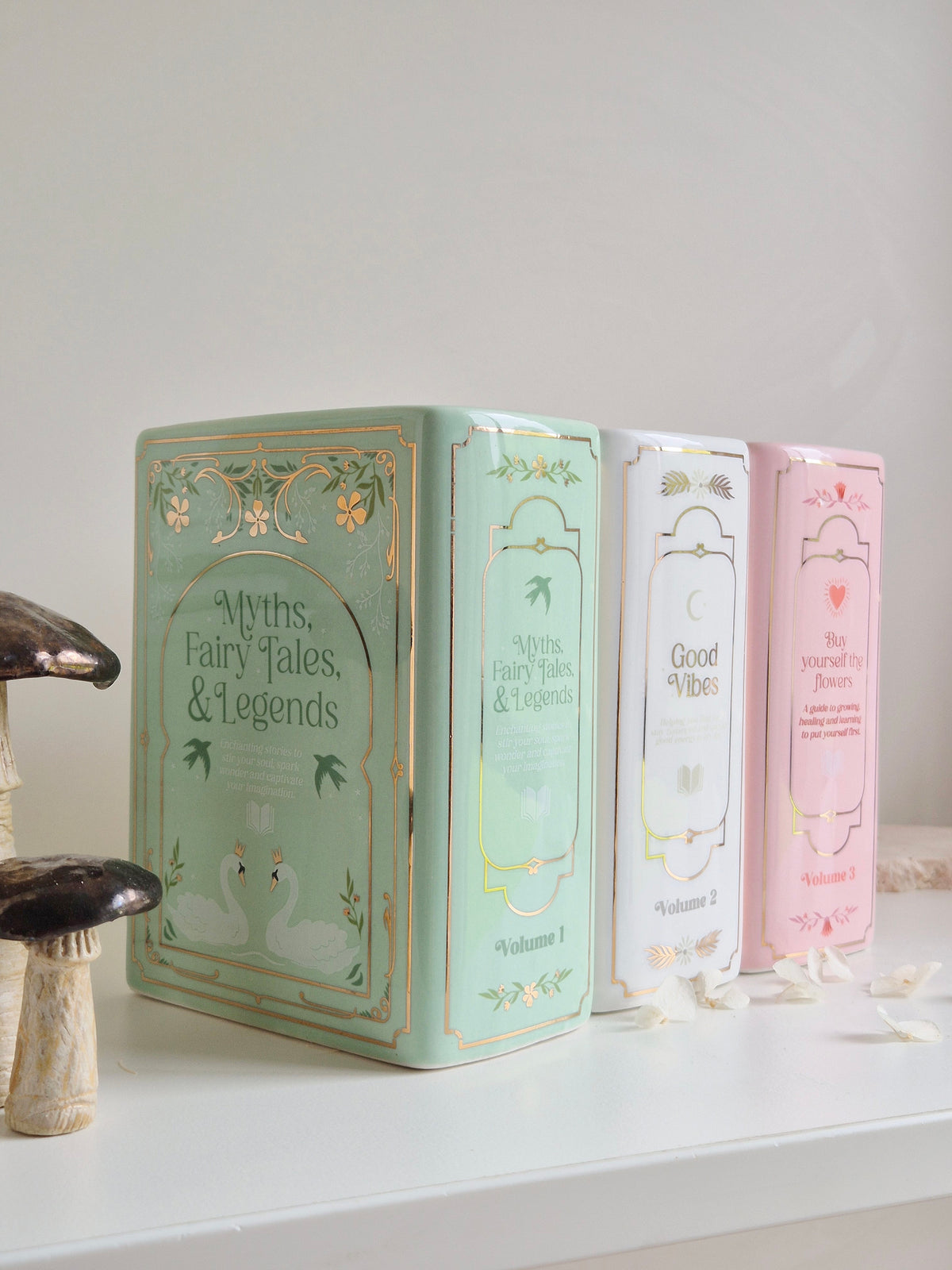 Bookish Ceramic Vase - Sage Green
