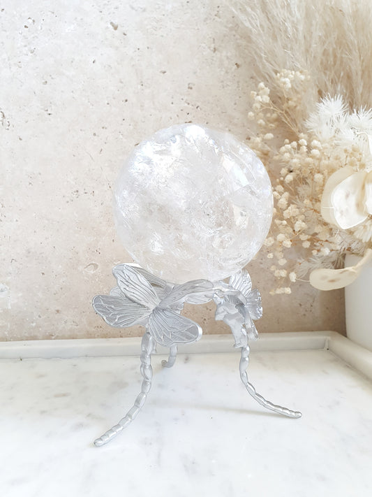 Dragonfly Sphere Stand Silver