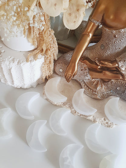 Selenite Moon Carving