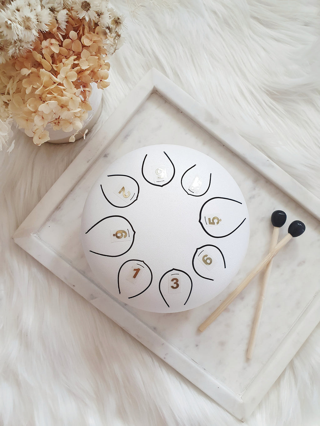 8 Note Tongue Drum | White