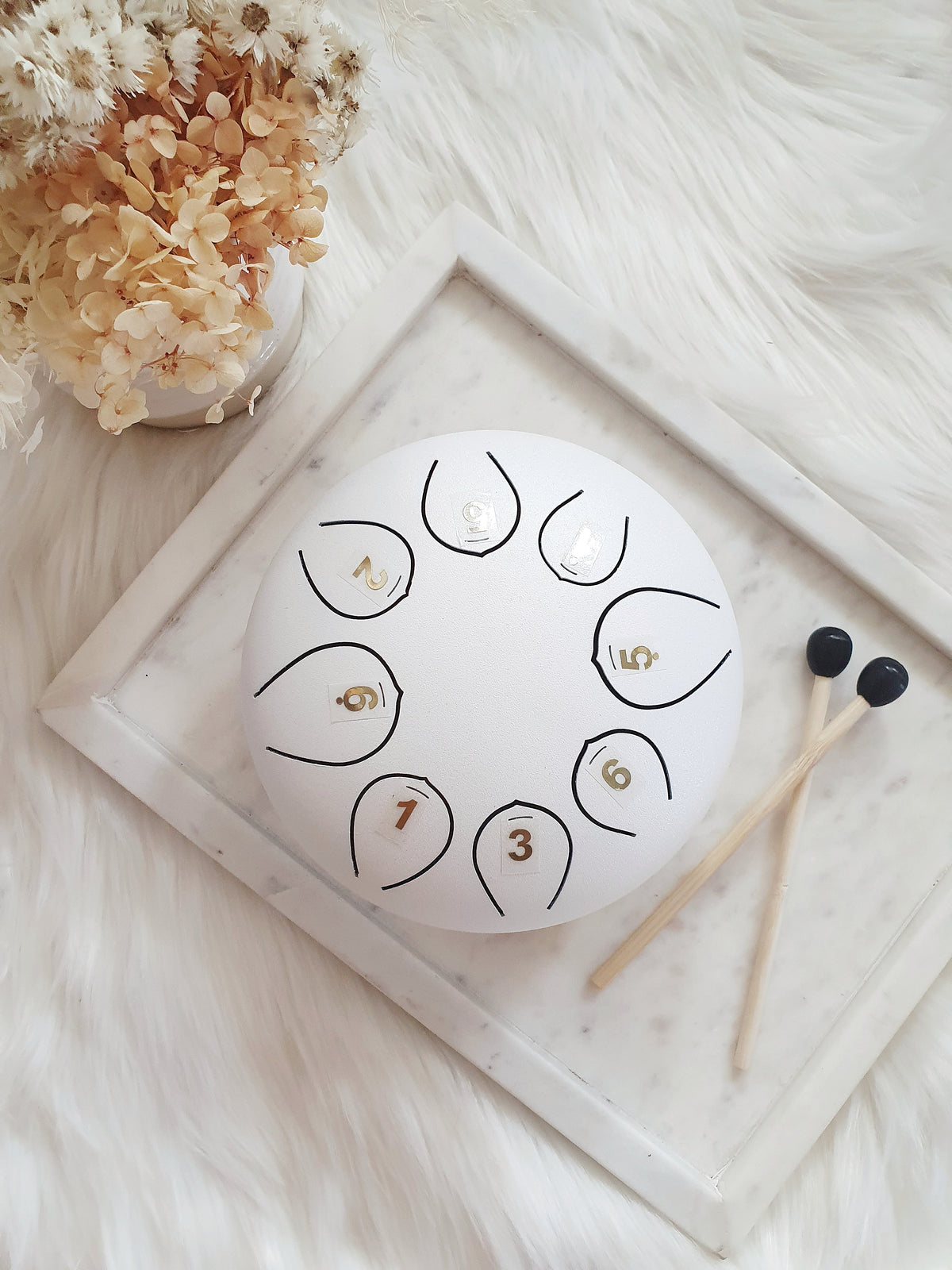 8 Note Tongue Drum | White