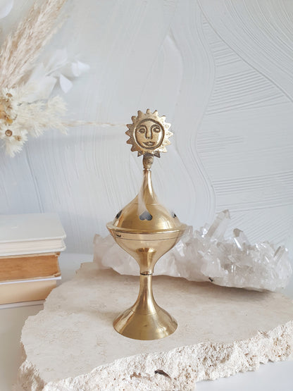 Brass Sun Incense Burner
