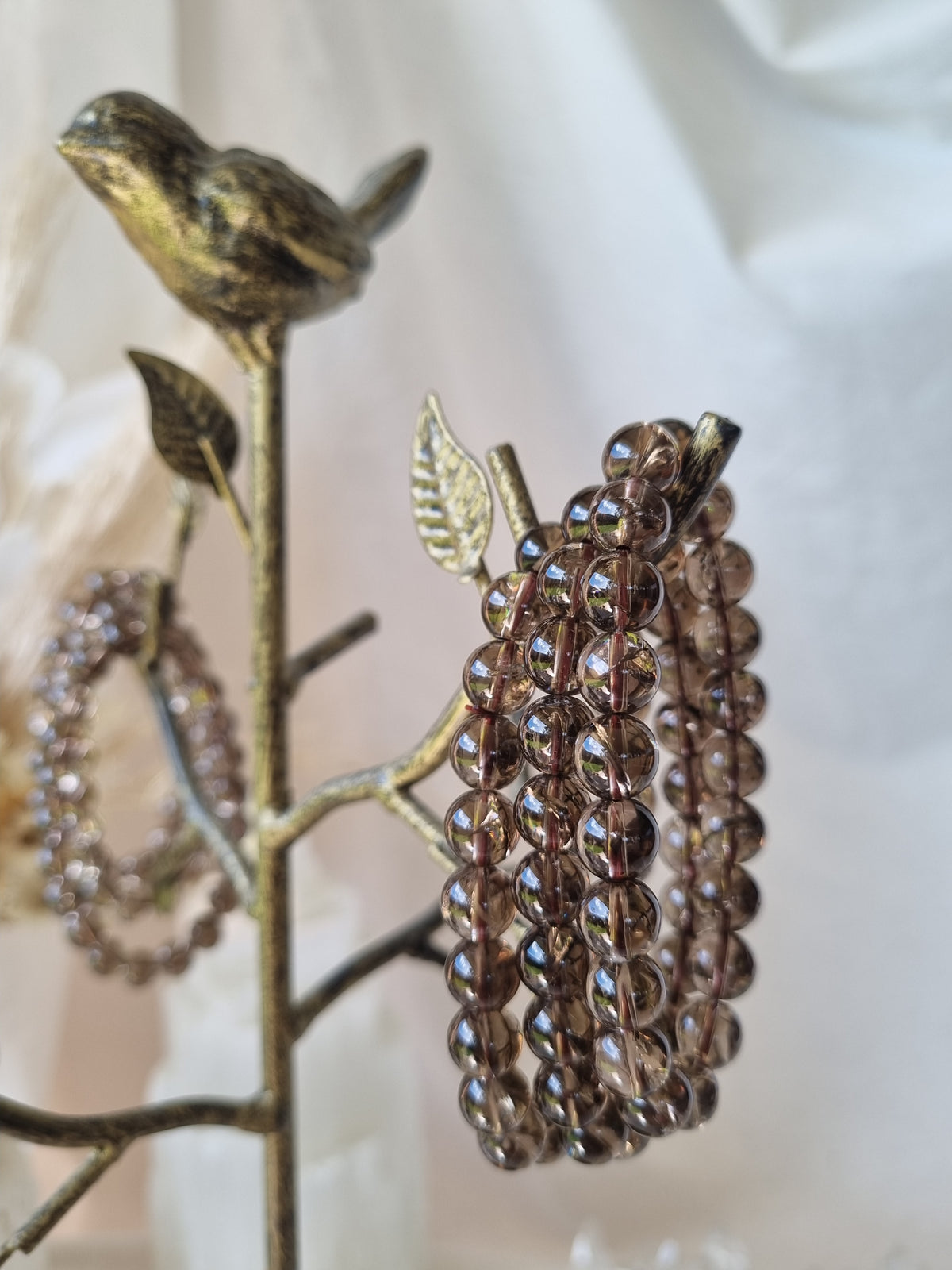 Smoky Quartz Stretch Bracelet | 8mm beads