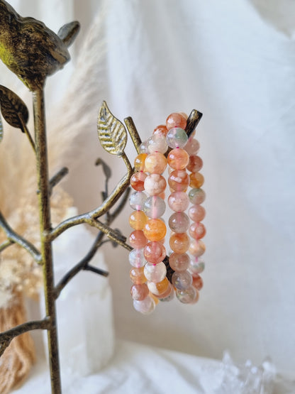 Flower Agate Stretch Bracelet