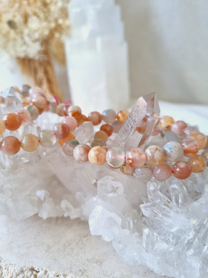 Flower Agate Stretch Bracelet